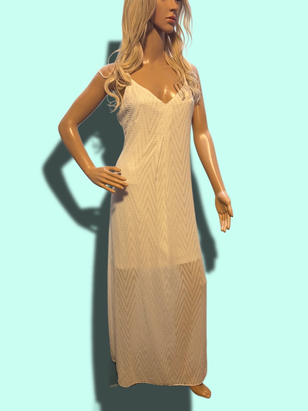Calvin Klein white semi-sheer Maxi dress.  Size 6